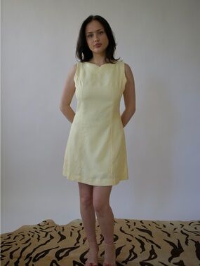 Butter yellow 60s dress